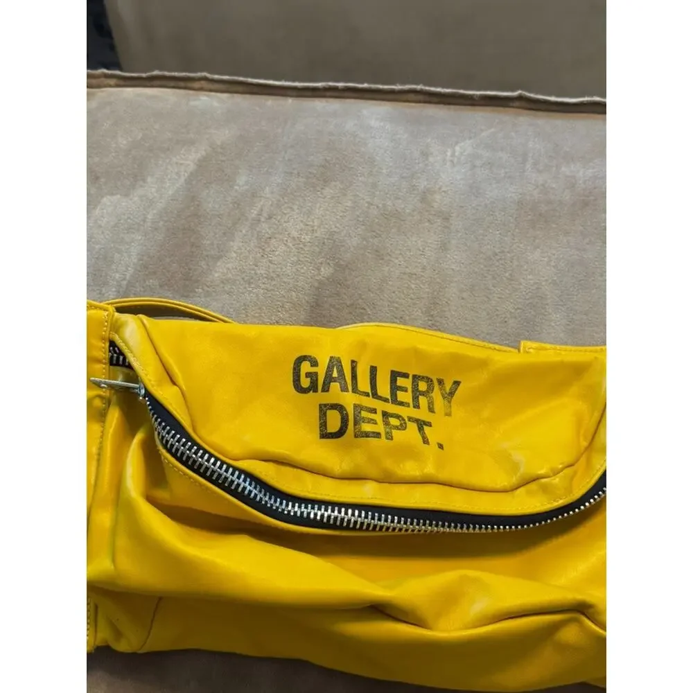Gallery Dept Logo Print Leather Belt Bag Yellow Mr Porter Exclusive $950 Retail